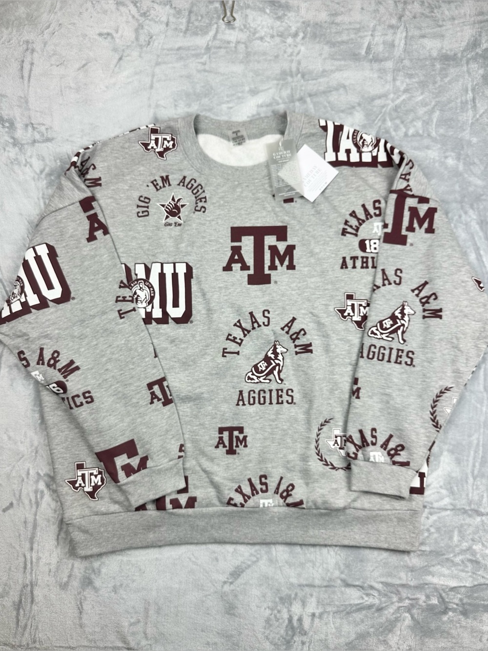 NWT Texas A&M Aggies Gameday Couture All Over Print Sweatshirt Large